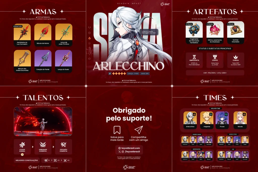 Guia completo de Arlecchino em Genshin Impact