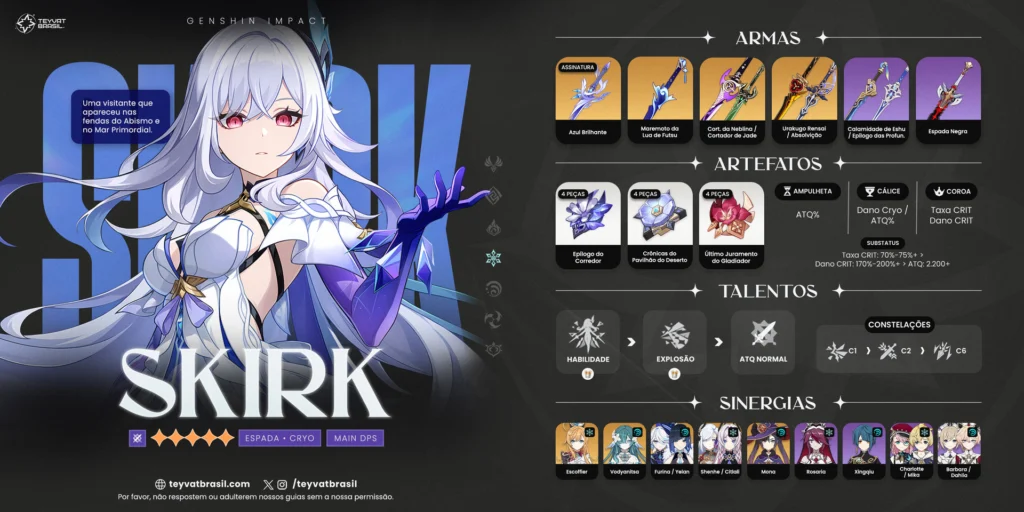 Melhor Build da Skirk de Genshin Impact