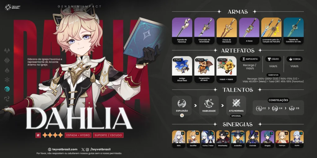 Melhor Build do Dahlia de Genshin Impact